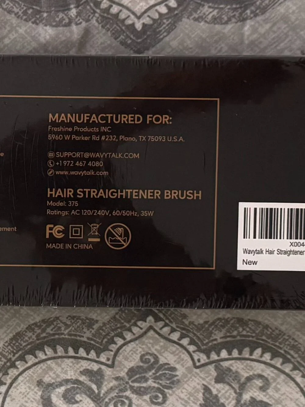 NEW/Sealed Wavytalk Purple Hair Straightening Brush